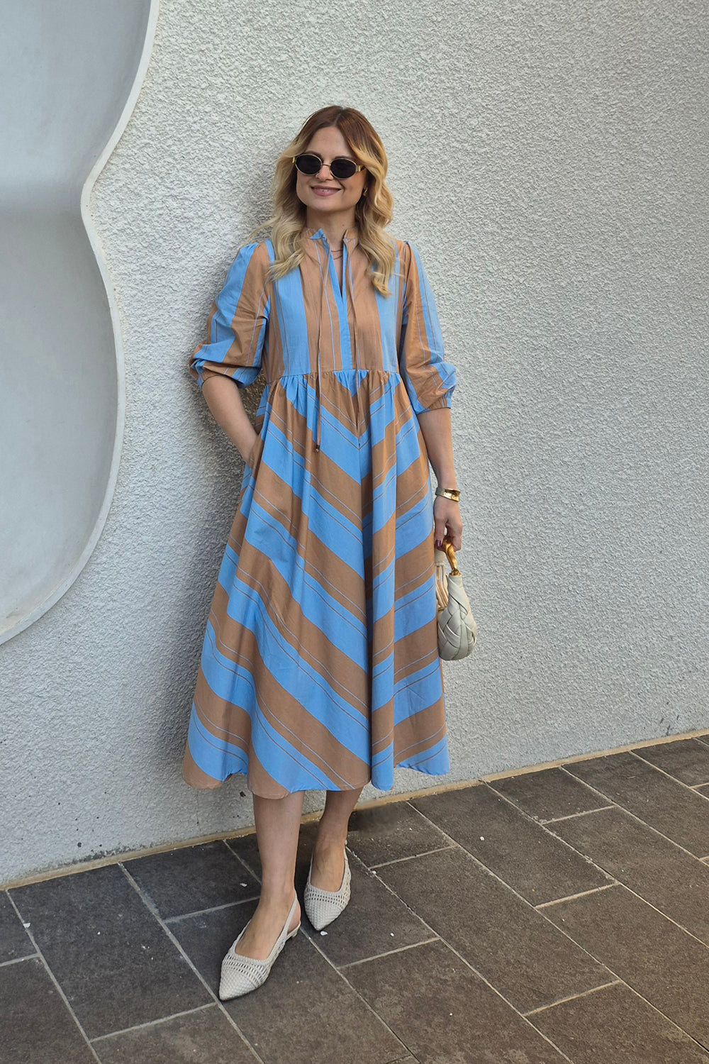 Tory Bias Cut Dress in Zephyr
