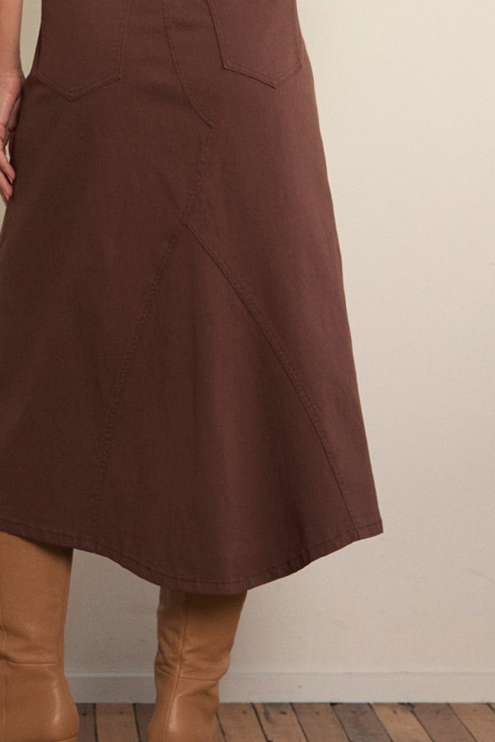 Stretch A-Line Skirt in Chocolate