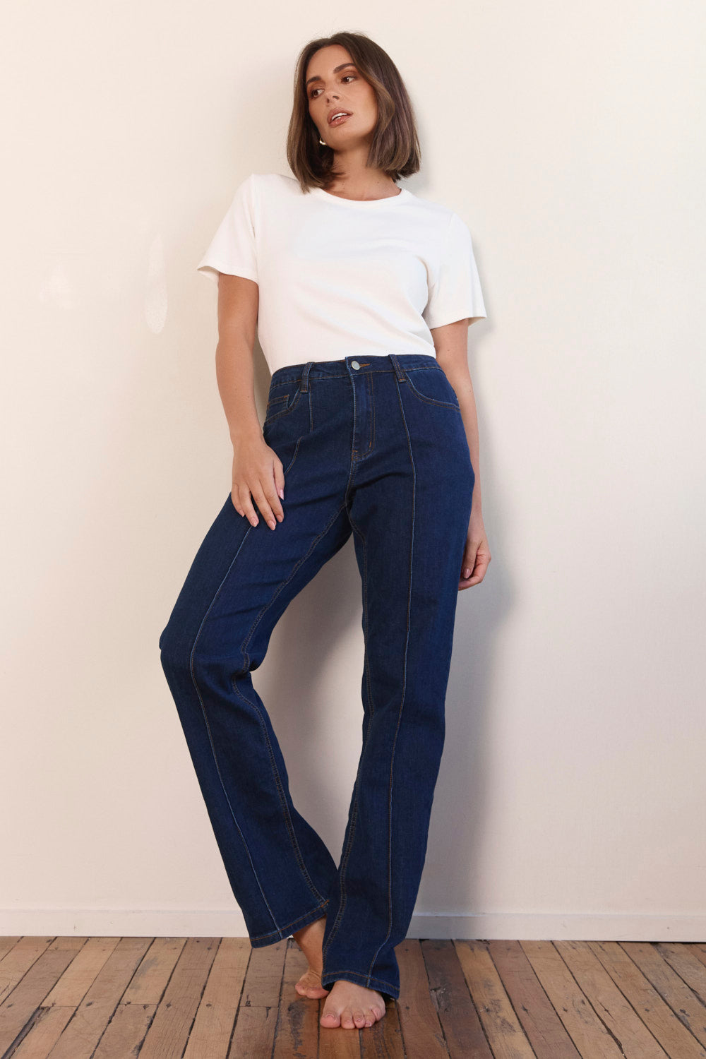 Adrift Denim Bootleg Jean in Dark Wash