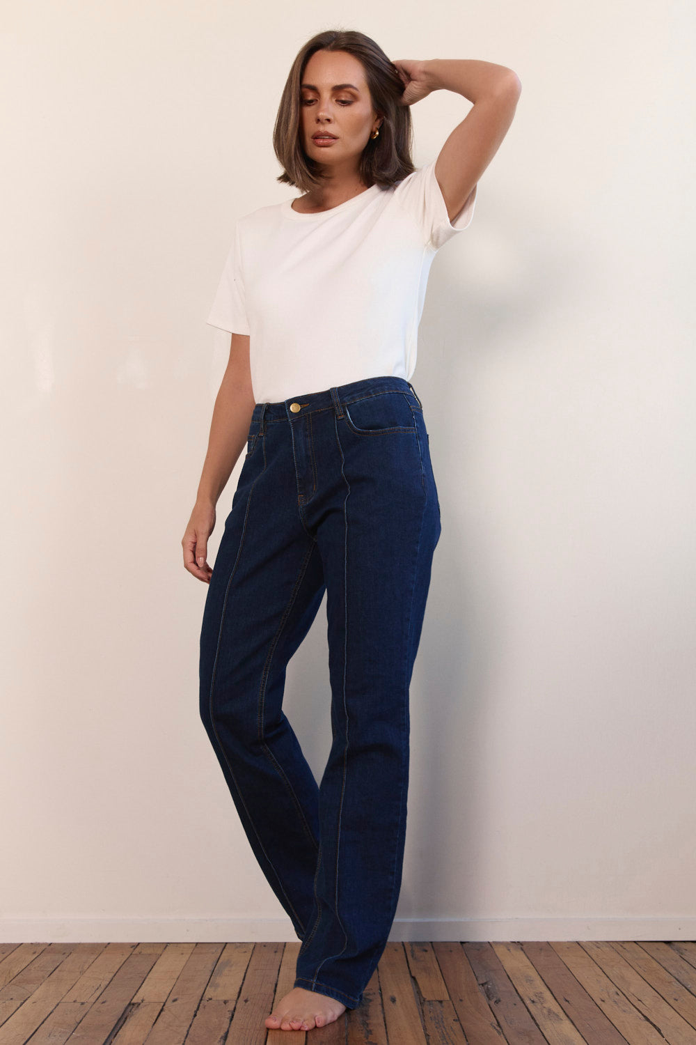 Adrift Denim Bootleg Jean in Dark Wash