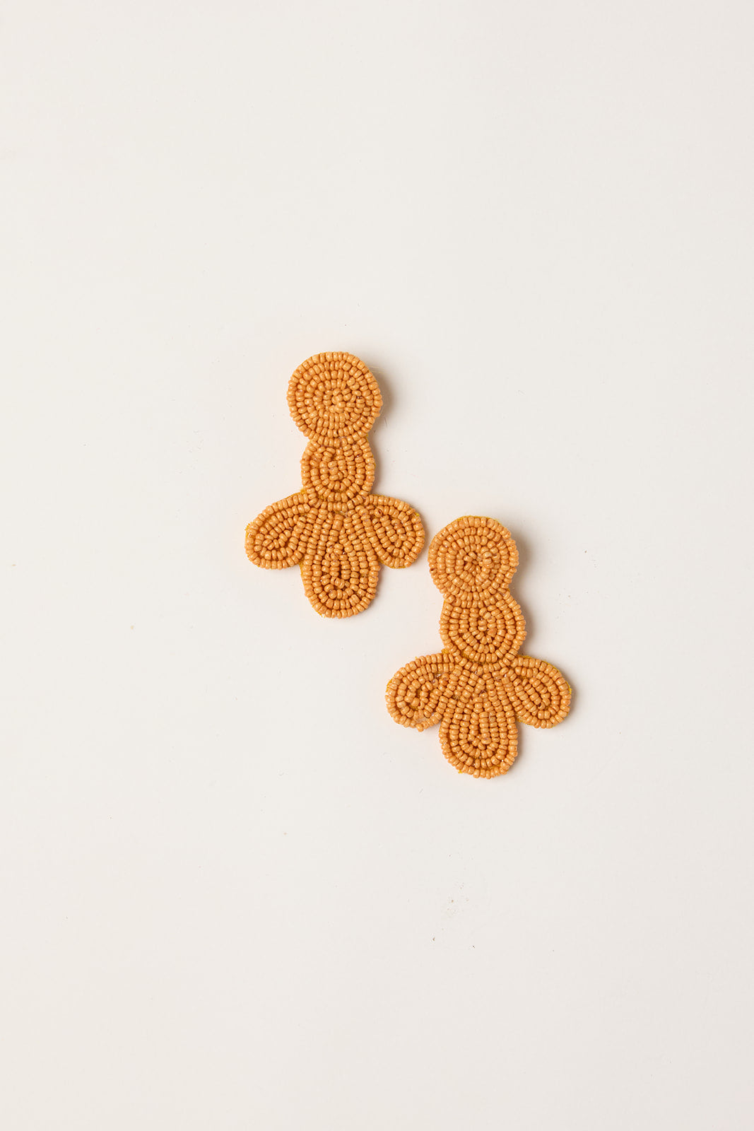 Lotus Beaded Earrings in Tangerine