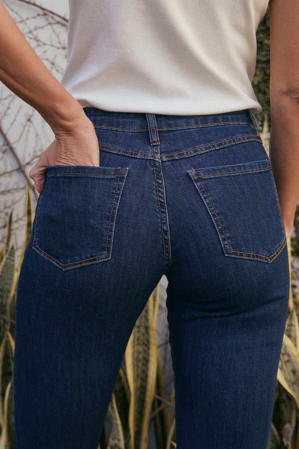 Adrift Denim Cropped Straight Leg Jeans in Dark Wash, Jean - Adrift Clothing