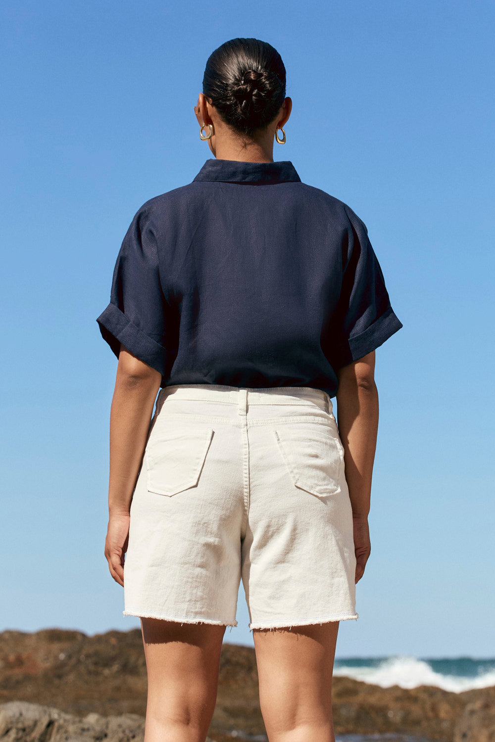 Adrift Denim Cut Off Shorts in White