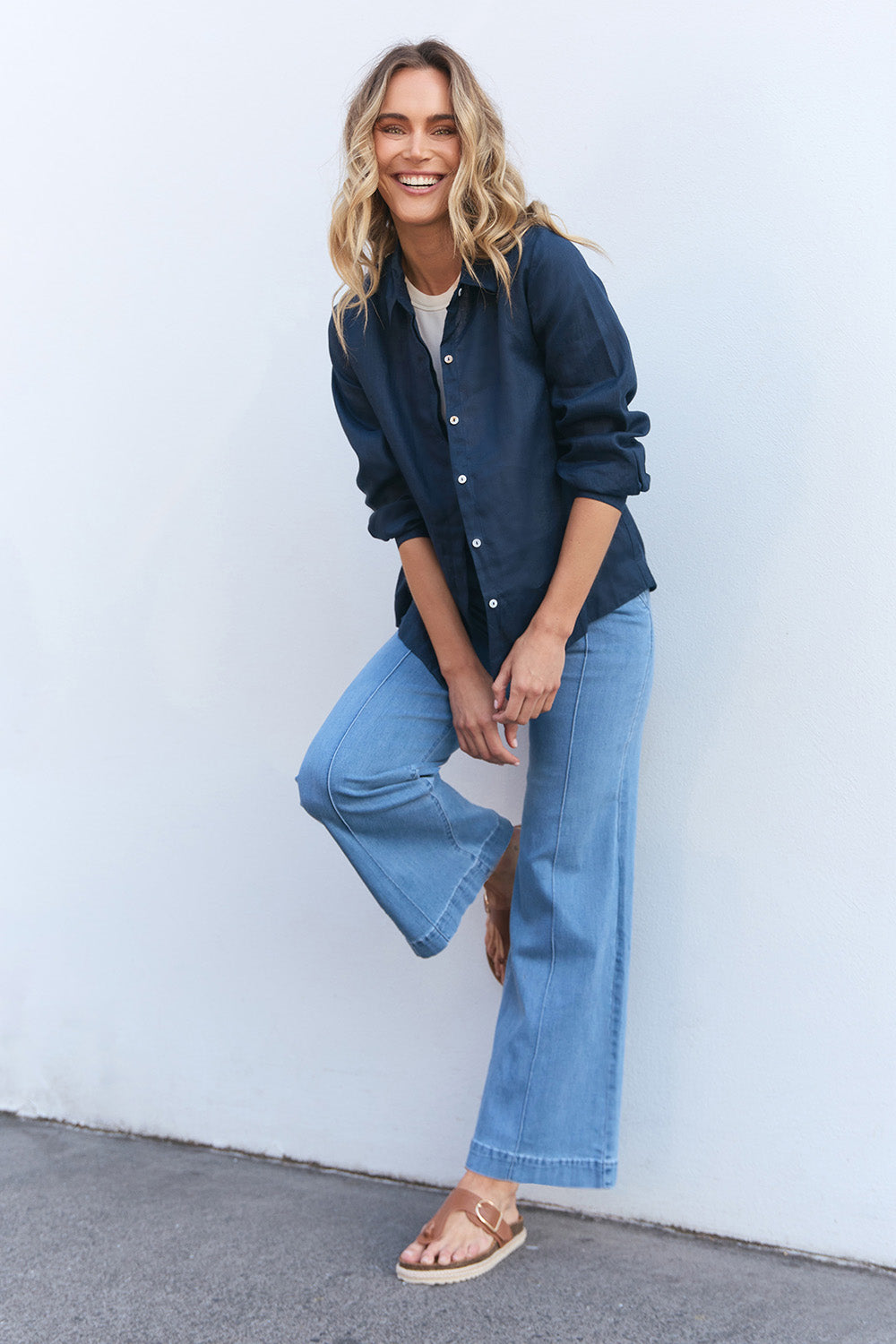 Adrift Denim Wide Leg Jeans in Light Wash