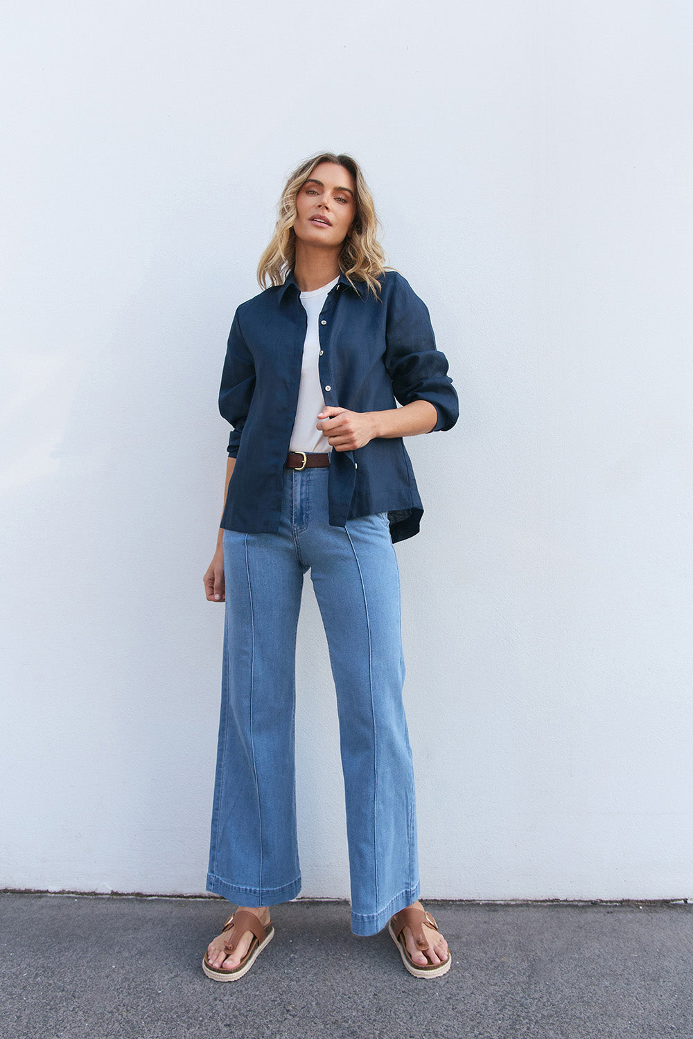 Adrift Denim Wide Leg Jeans in Light Wash