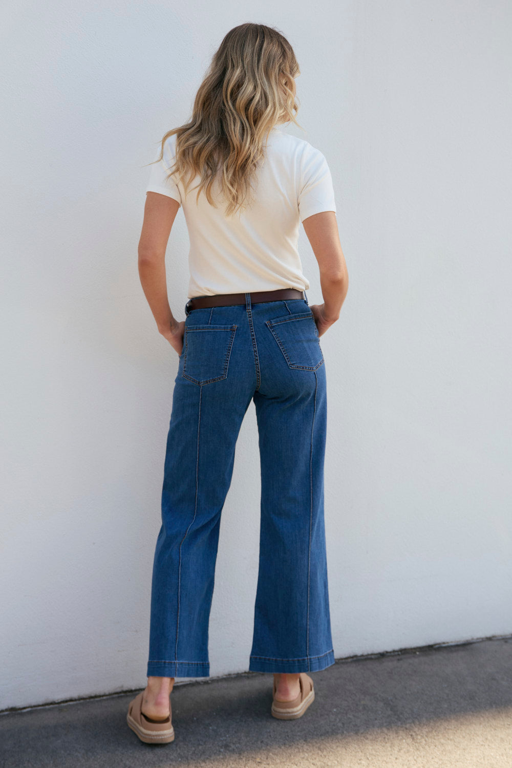Adrift Denim Wide Leg Jeans in Mid Wash