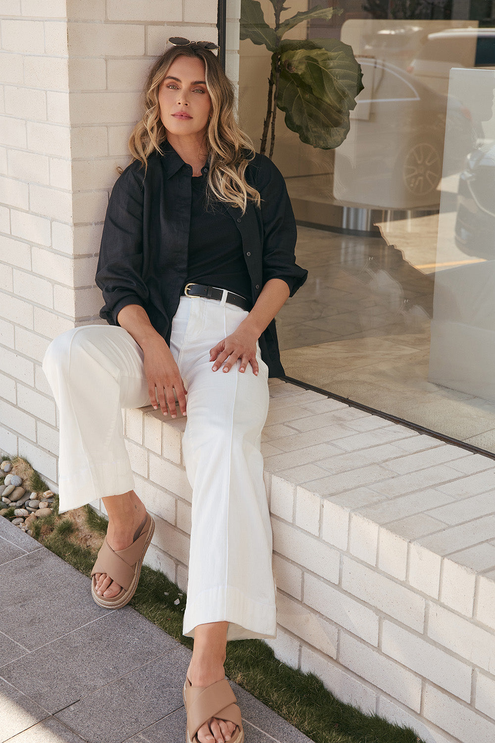 Adrift Denim Wide Leg Jeans in White
