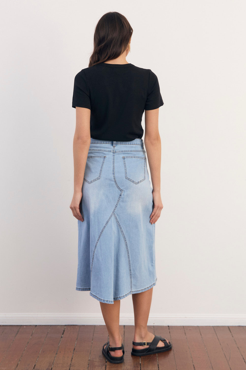 Adrift Ribbed Tee in Black