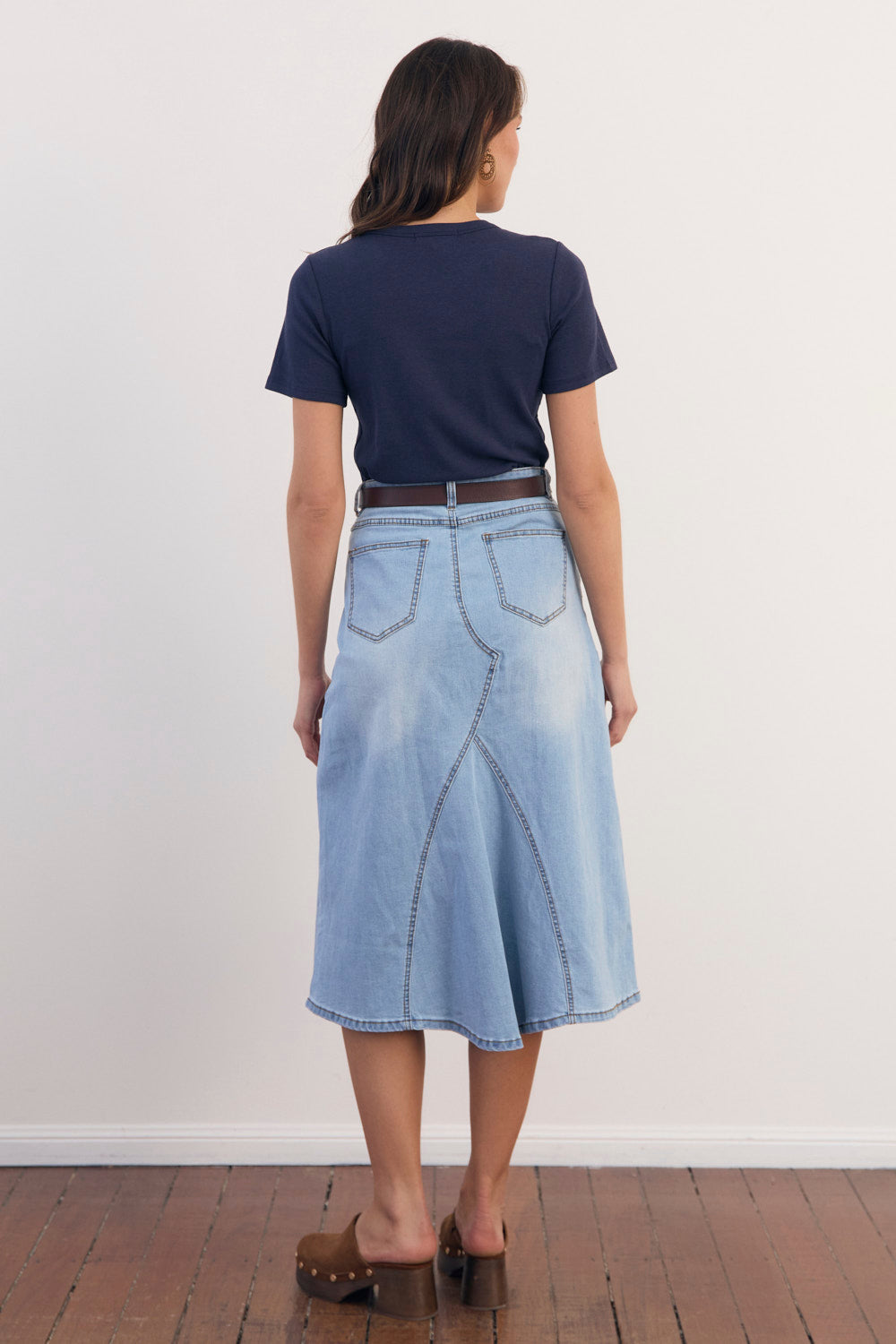 Adrift Ribbed Tee in Navy