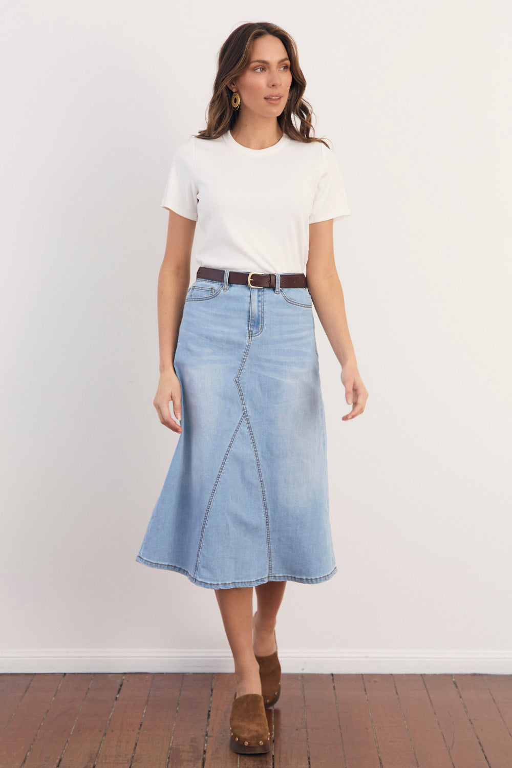 Adrift Ribbed Tee in White