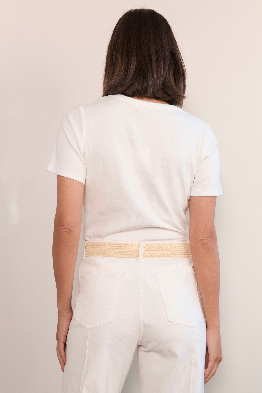 Adrift Stretch Belt in Natural Raffia, natural-coloured elasticated strap, designed in Australia