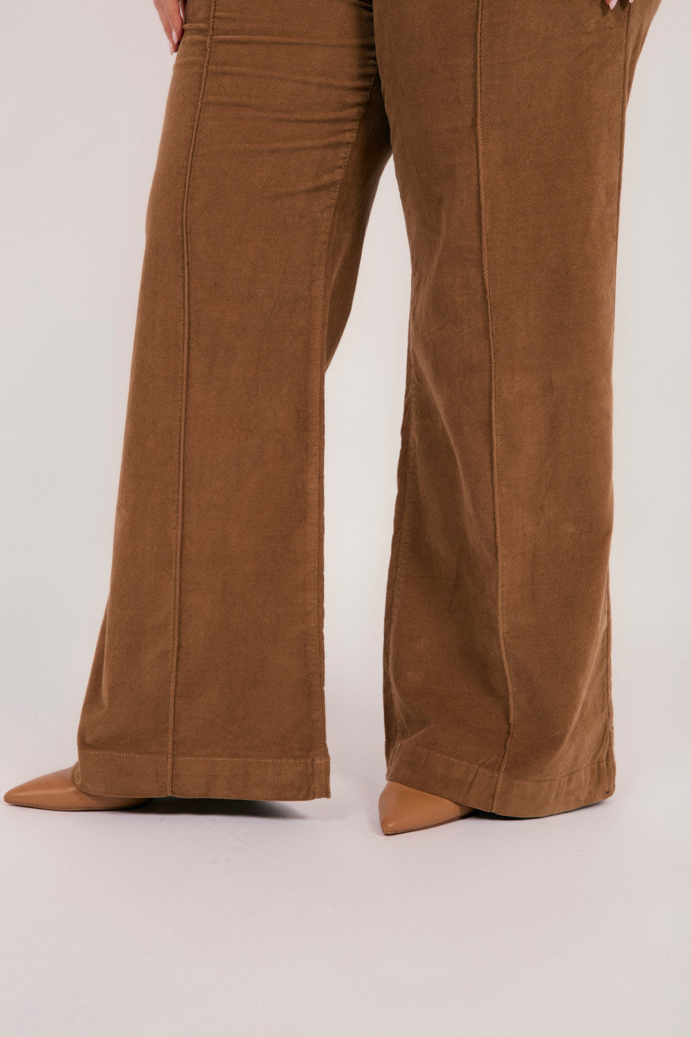 Adrift Wide Leg Brushed Cotton Pant in Camel