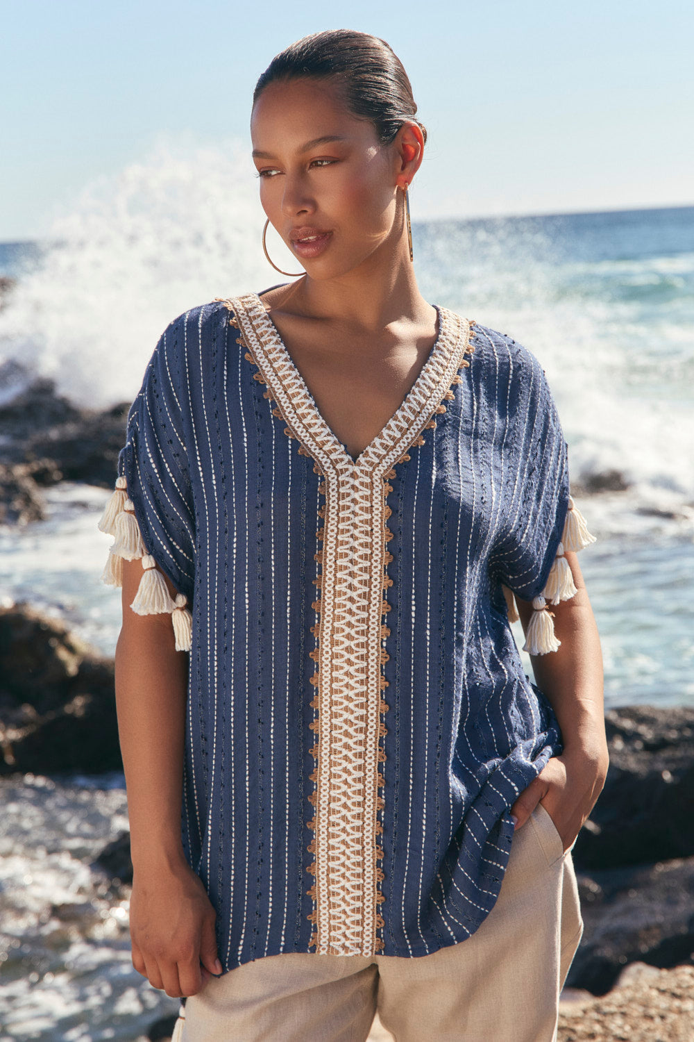 Aleah Tunic Top in Cerulea