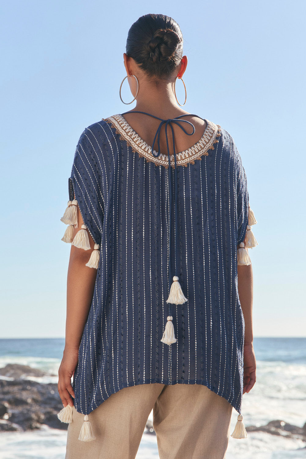 Aleah Tunic Top in Cerulea, Blouse - Adrift Clothing