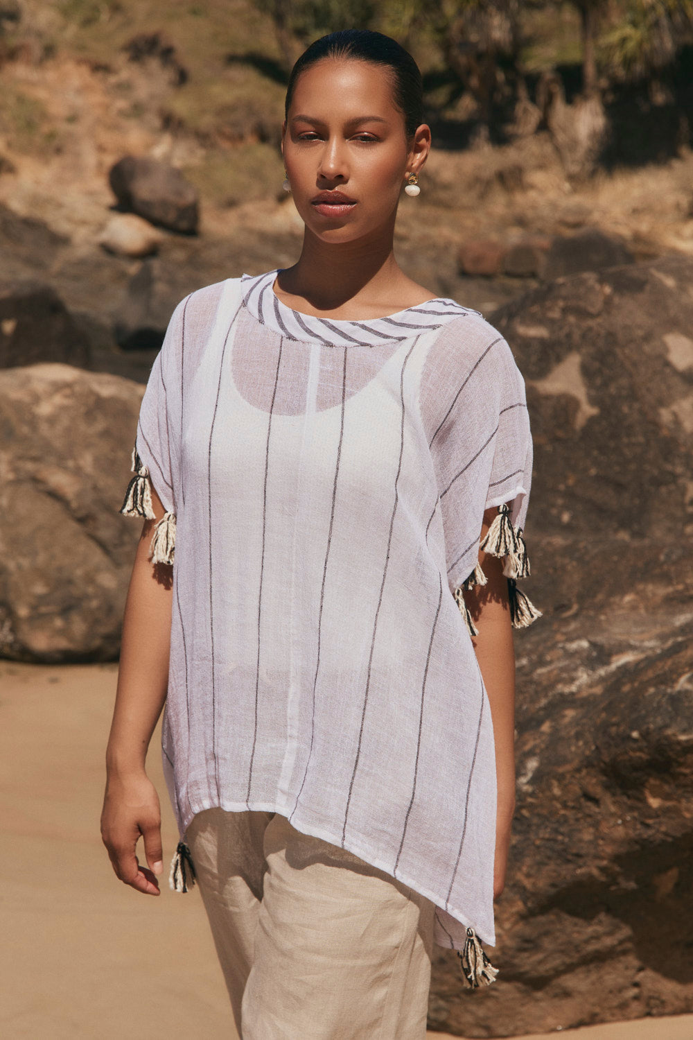 Aleah Tunic Top in Mariner