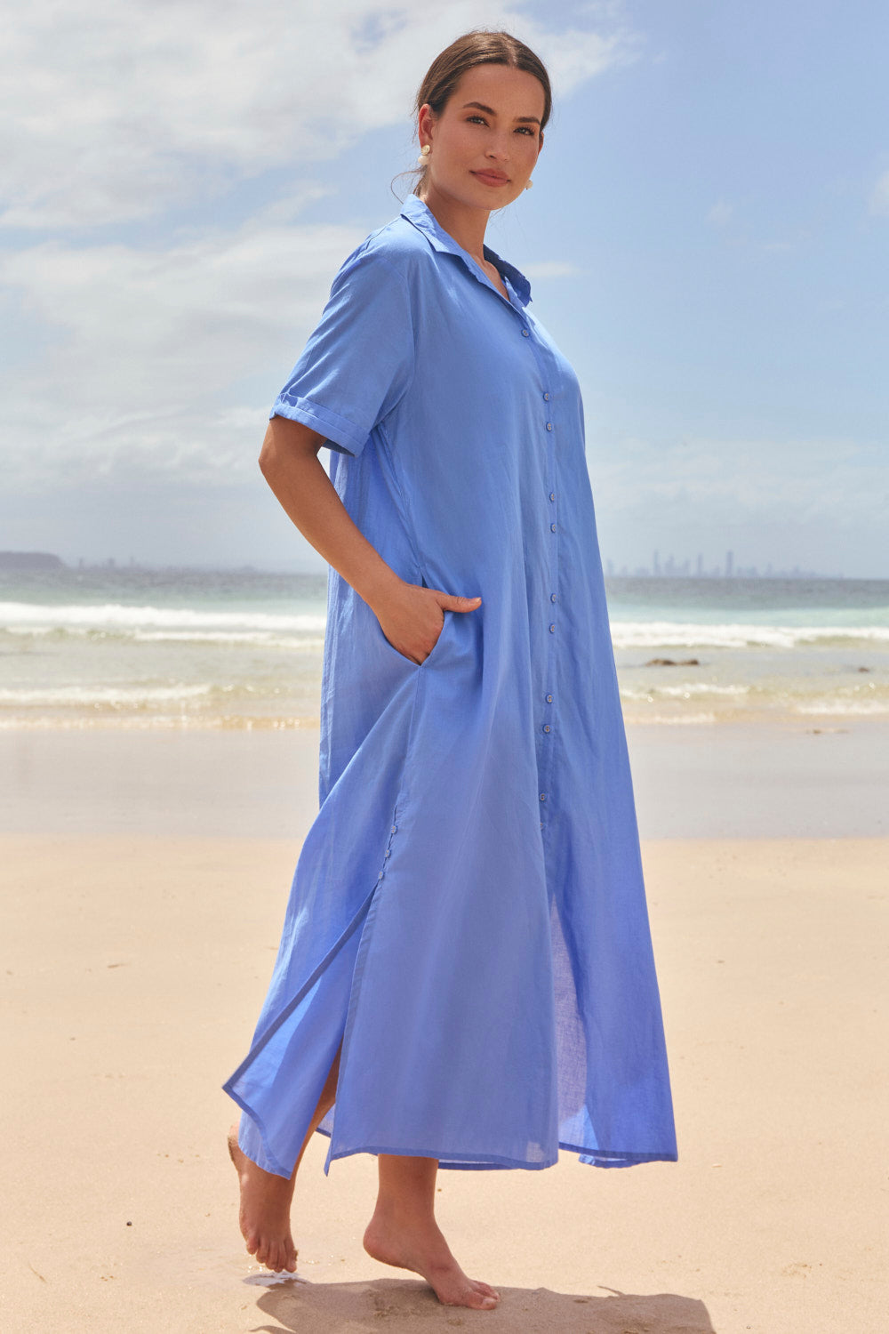 Amani Collared Dress in Regatta