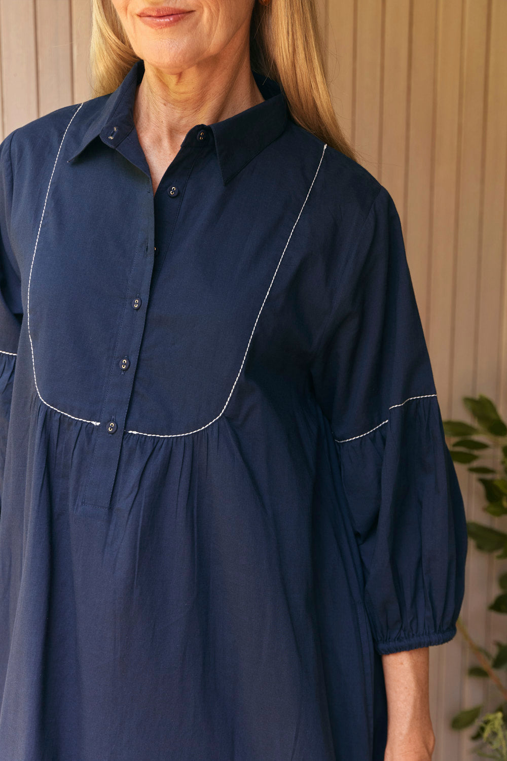 Anya Collared Smock Dress in Tidepool