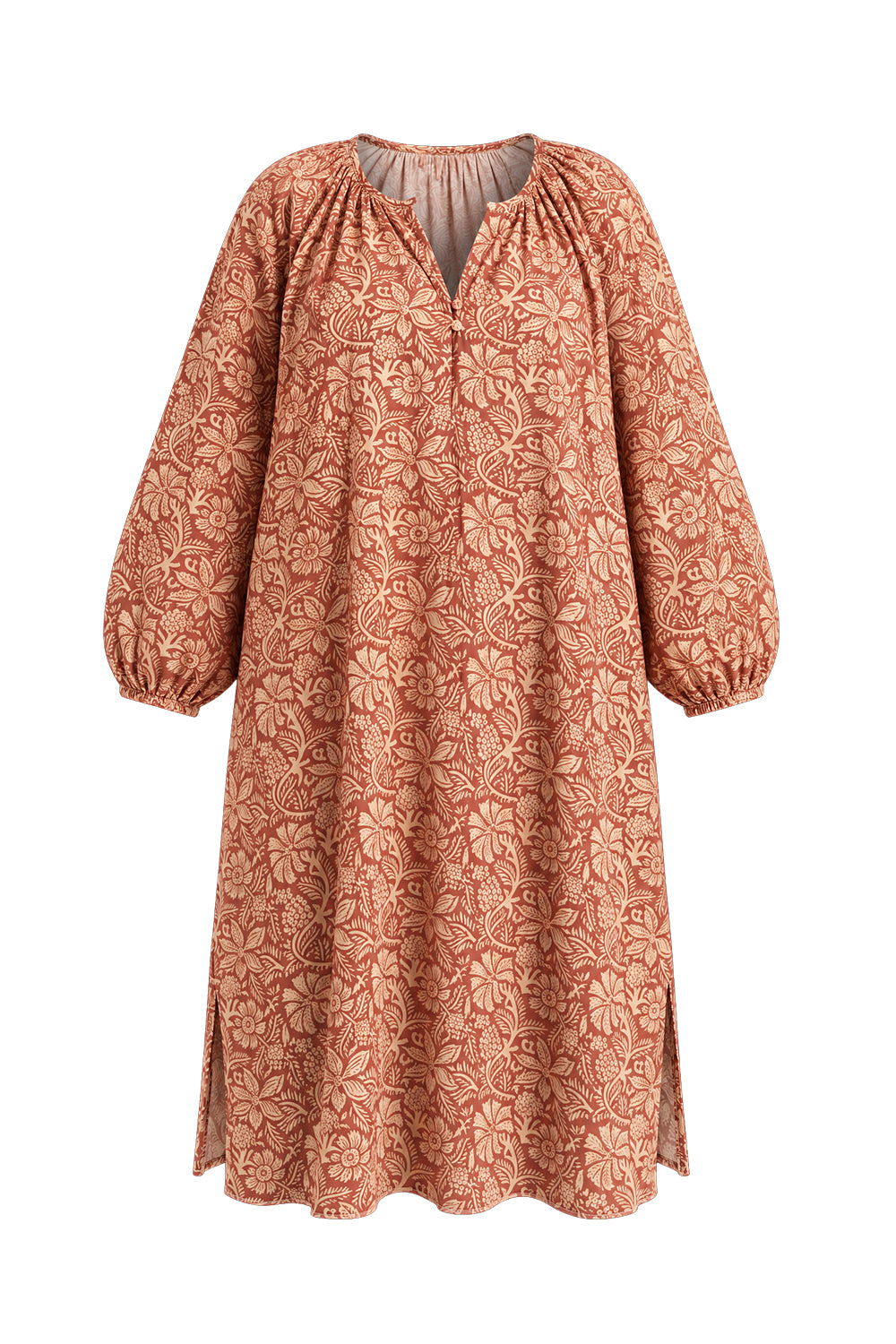 Arden Button Sleeve Dress in Sultry Sanctuary