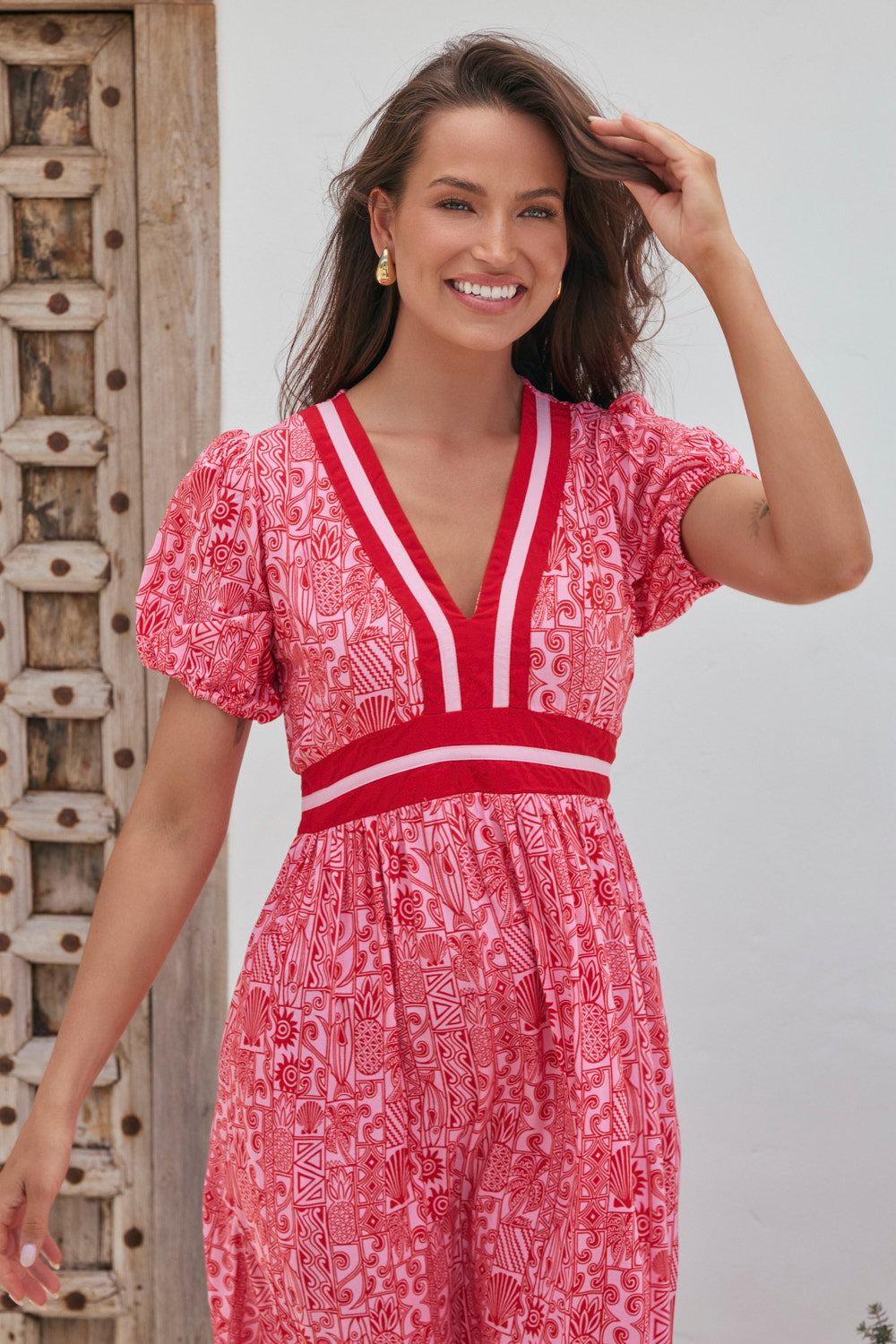 Aurora V-Neck Dress in Sunkiss