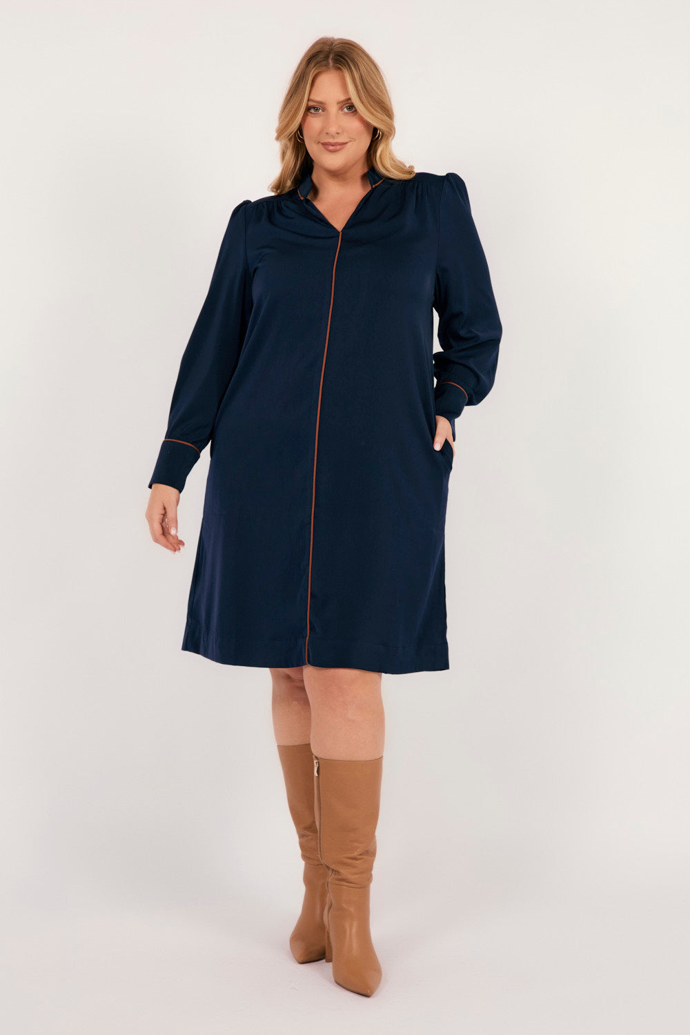 Blaine Collared Dress in Tribeca