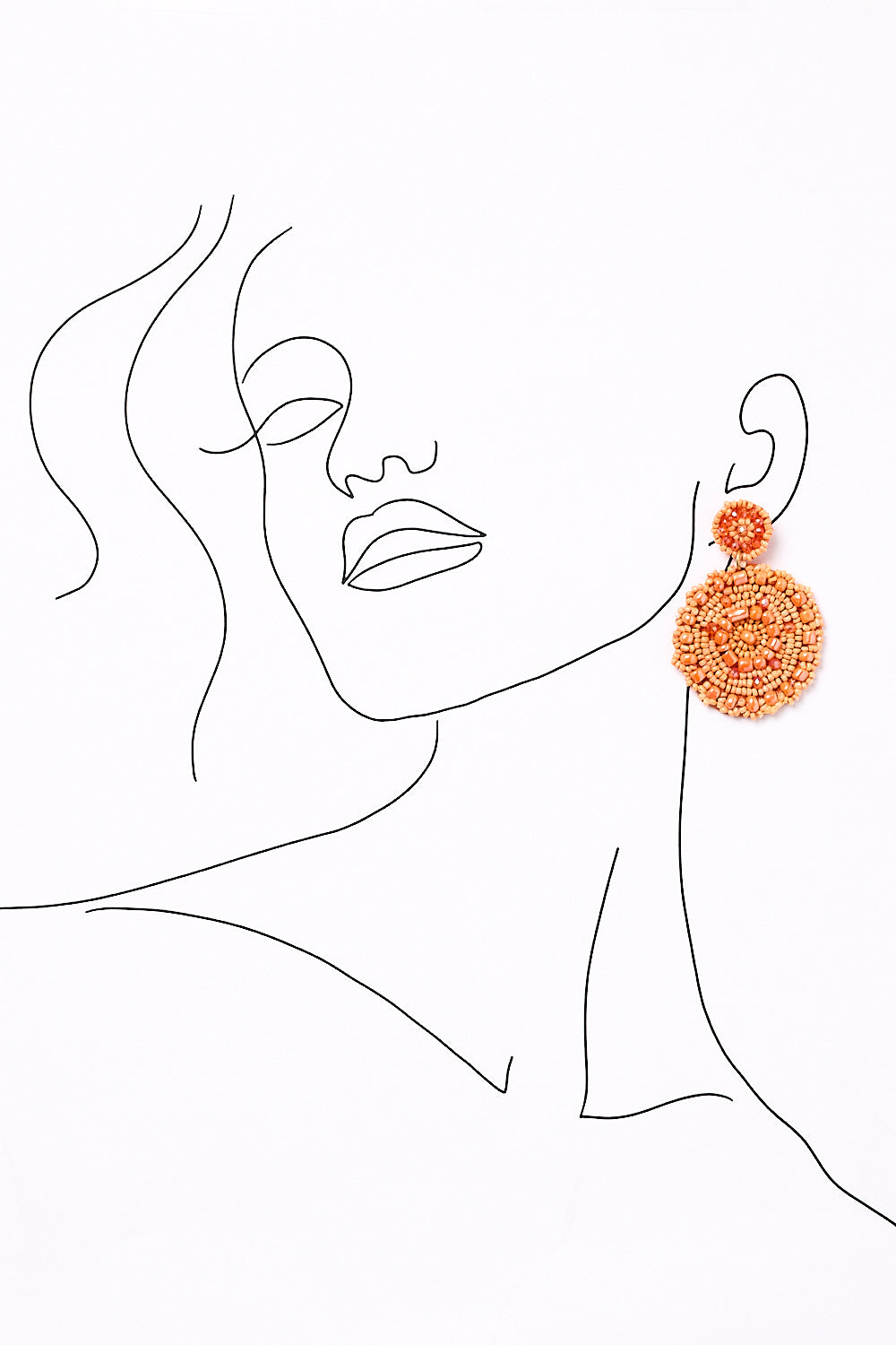 Boho Beaded Earrings in Orange
