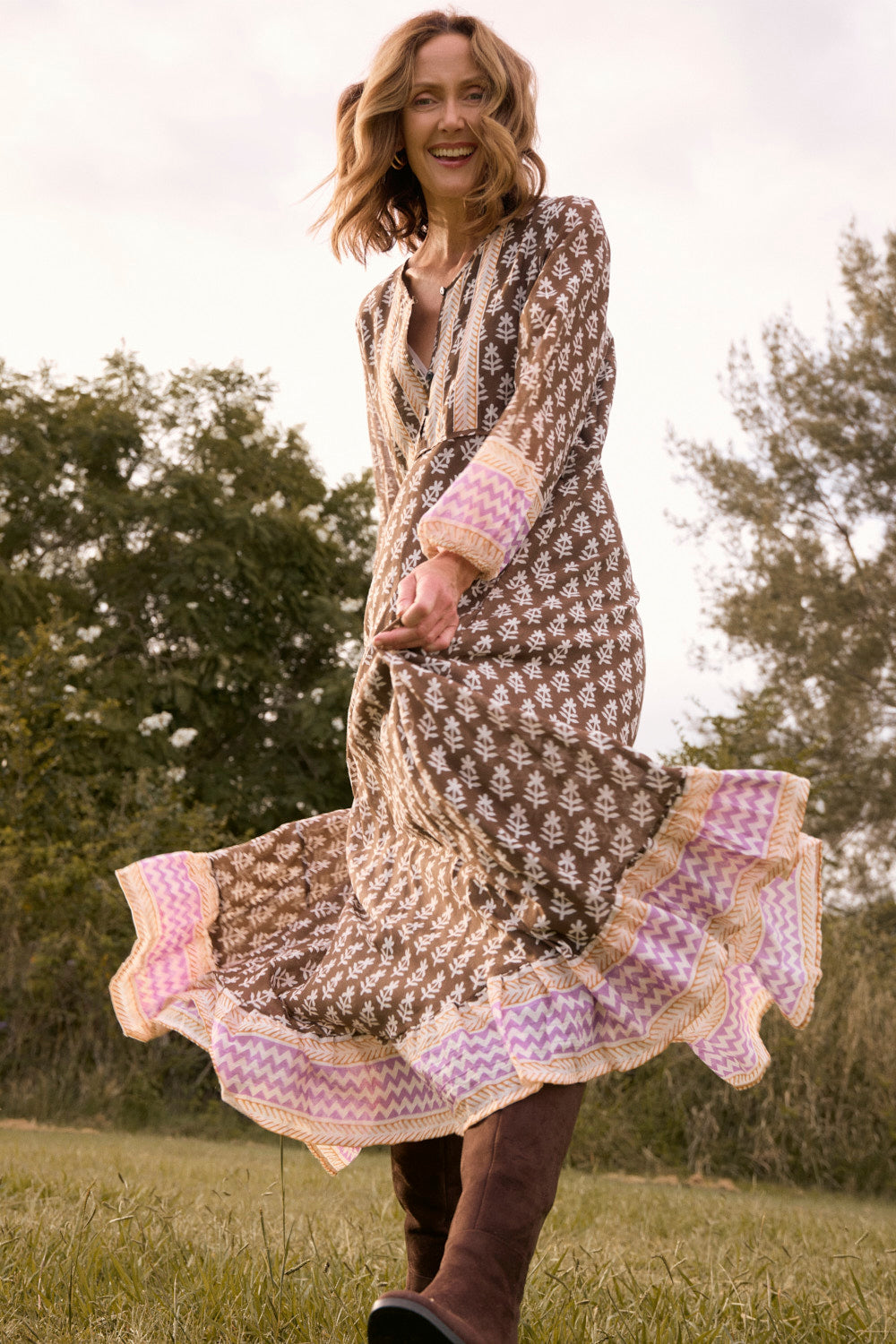 Bonnie Umbrella Dress in Purple Rain