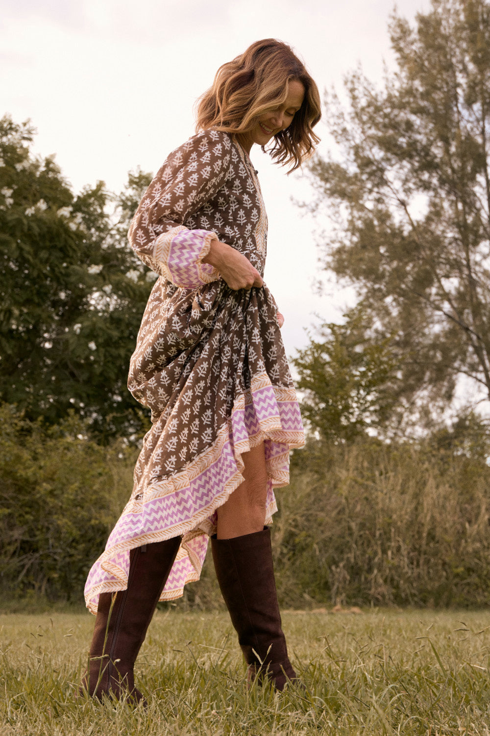 Bonnie Umbrella Dress in Purple Rain