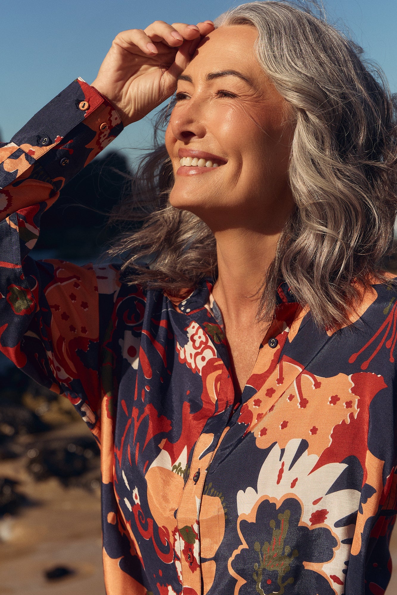 Bowie Cotton Silk Oversized Shirt in Wildwood