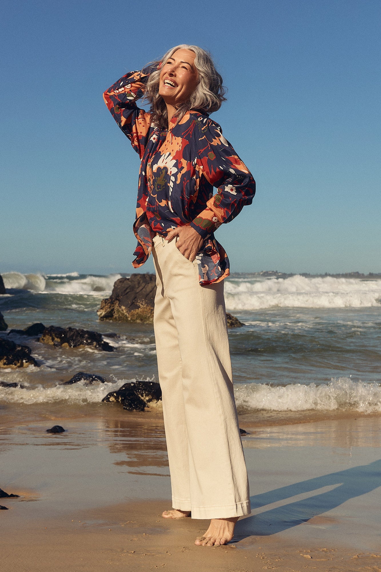 Bowie Cotton Silk Oversized Shirt in Wildwood