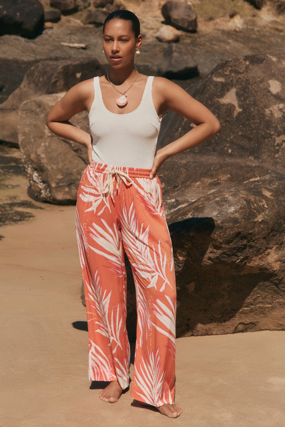 Breezy Resort Pant in Palma Coral