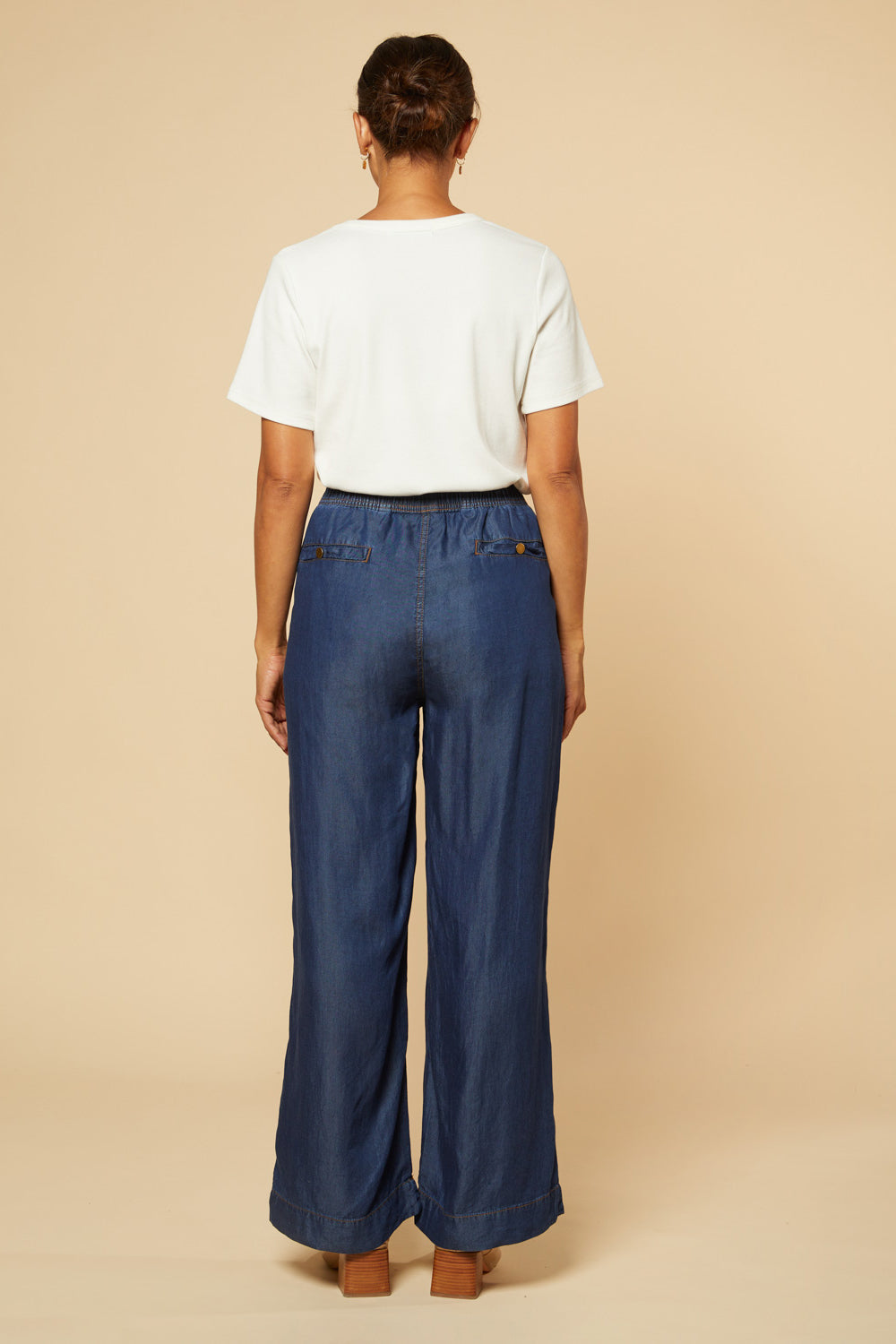Breezy Regular Length Relaxed Tencel Pant in Dark Wash, Pant - Adrift Clothing