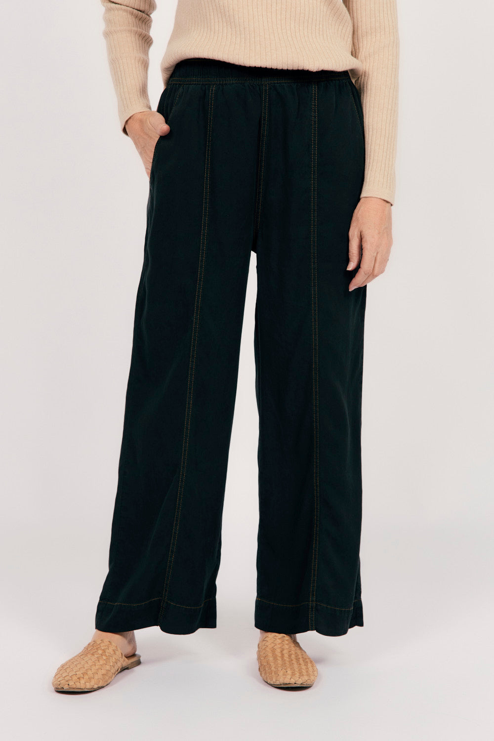 Breezy Tencel Relaxed Pant in Black, Pant - Adrift Clothing