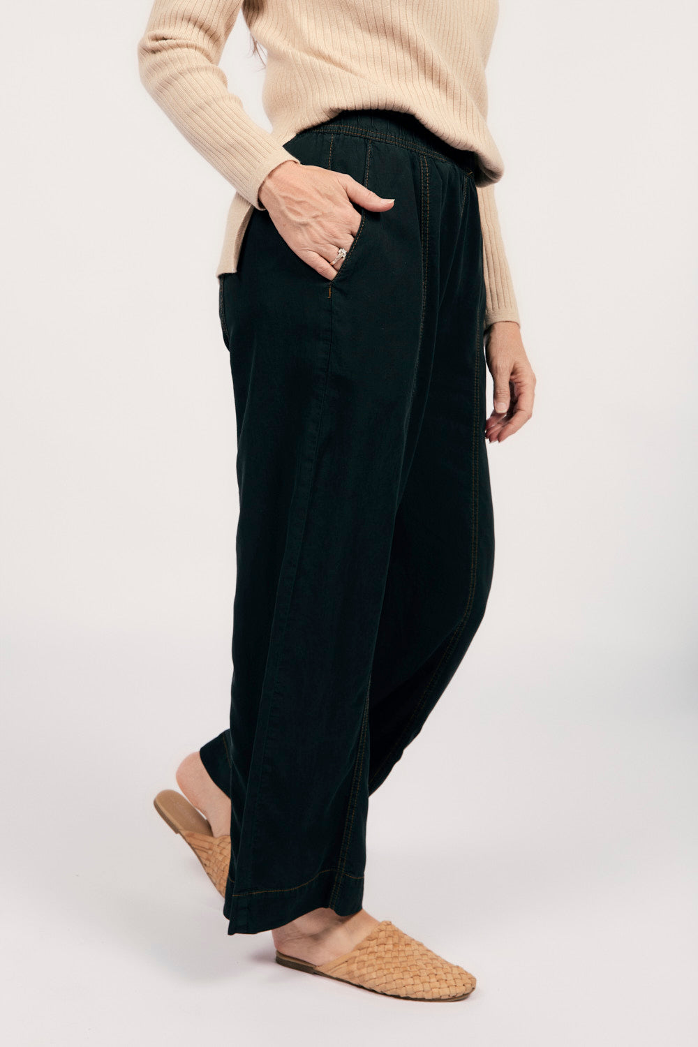 Breezy Tencel Relaxed Pant in Black, Pant - Adrift Clothing