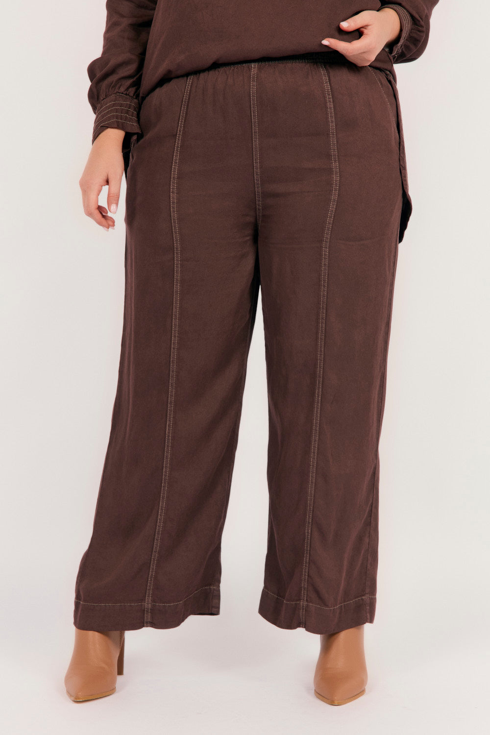 Breezy Tencel Relaxed Pant in Chocolate, Pant - Adrift Clothing