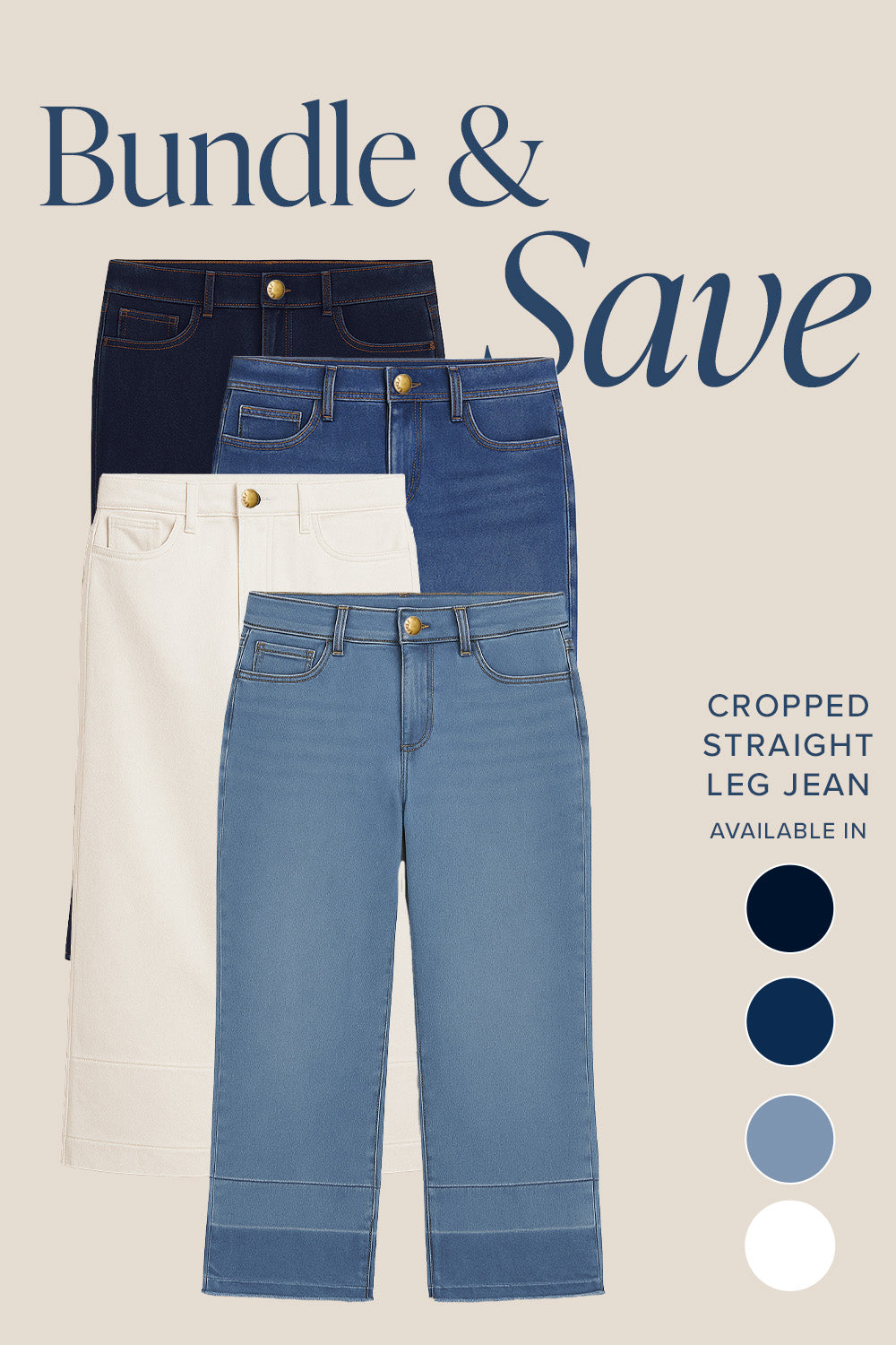 The Cropped Straight Leg Jean Bundle - Main Image