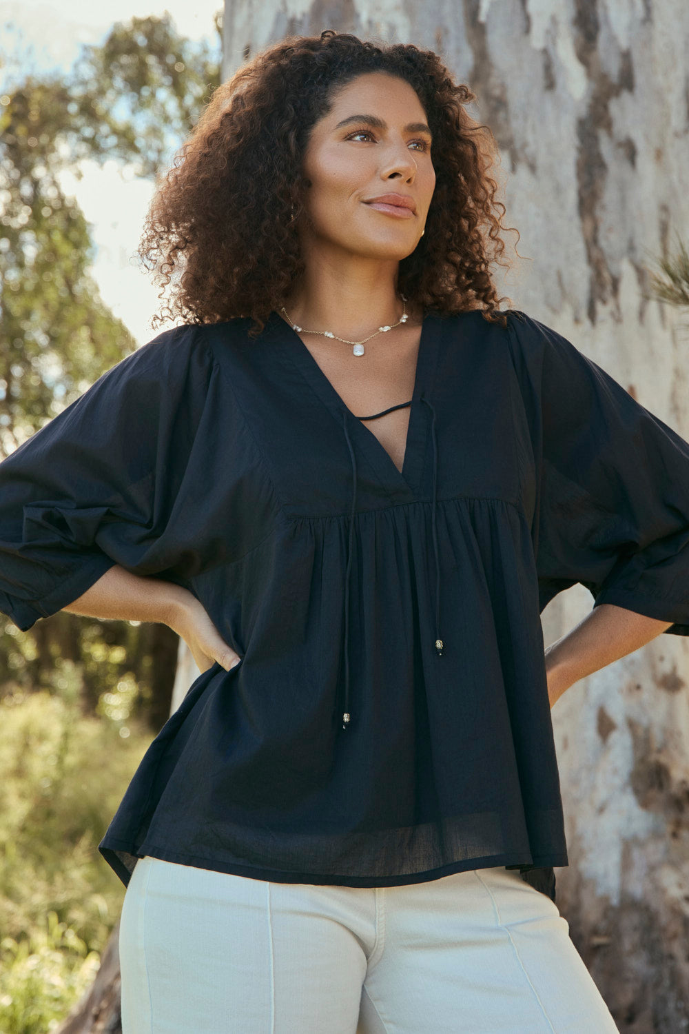 Cairo Boho Blouse in Black