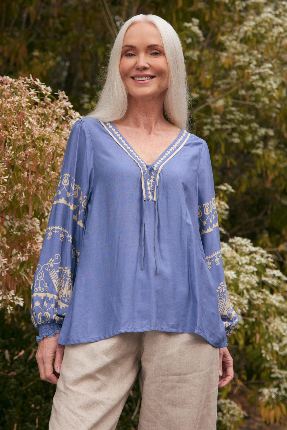 Cairo Boho Blouse in Breeze