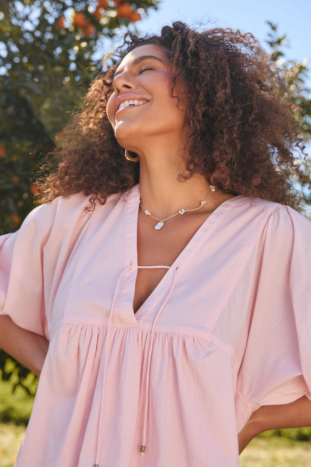Cairo Boho Blouse in Primrose Pink