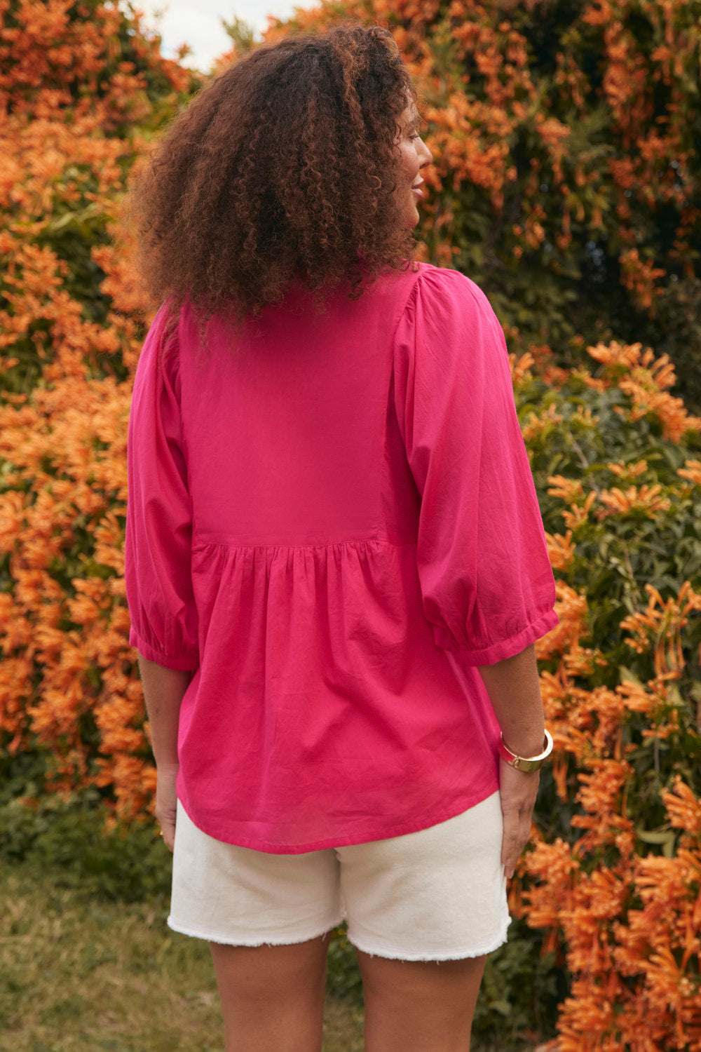 Cairo Boho Blouse in Raspberry