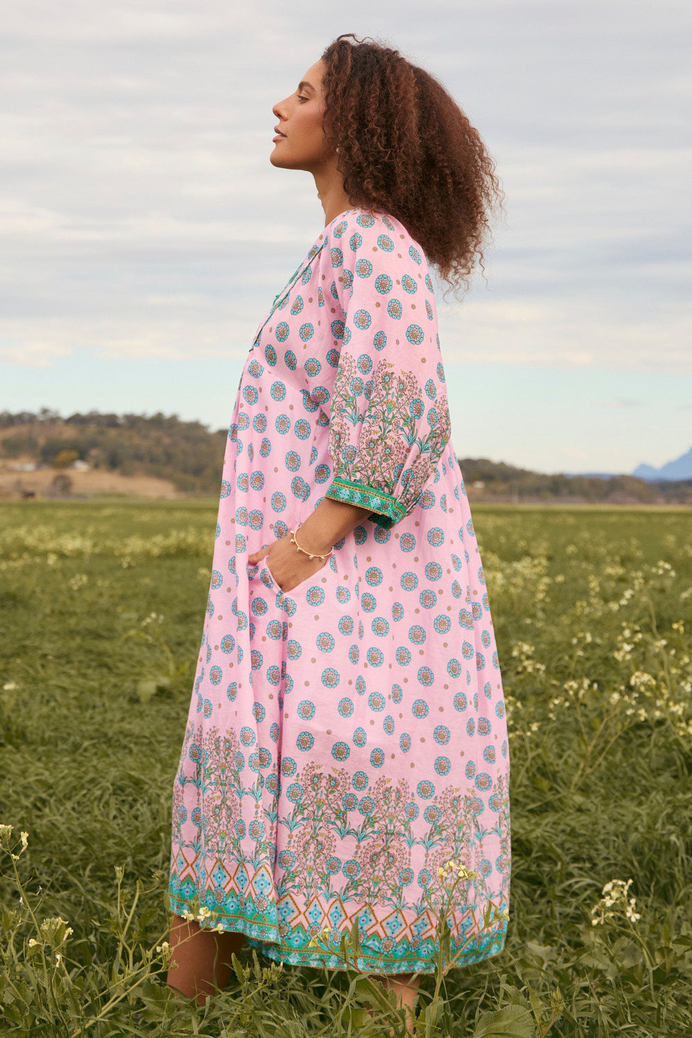 Cairo Boho Dress in Shalimar