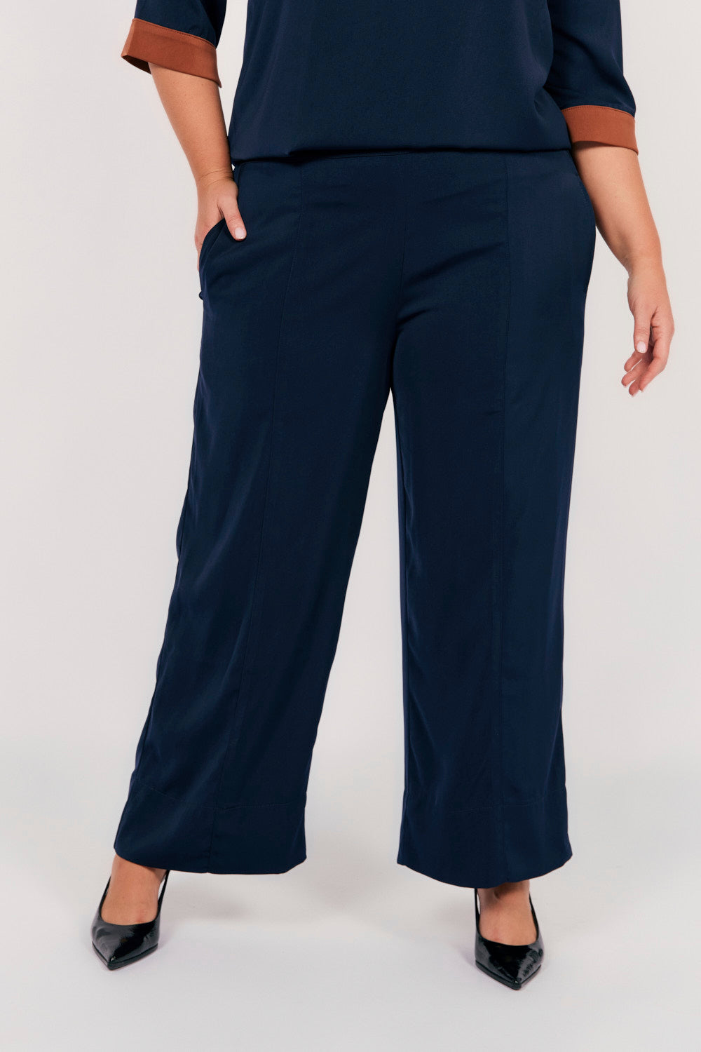 Camille Wide Leg Pant in Tribeca, Pant - Adrift Clothing