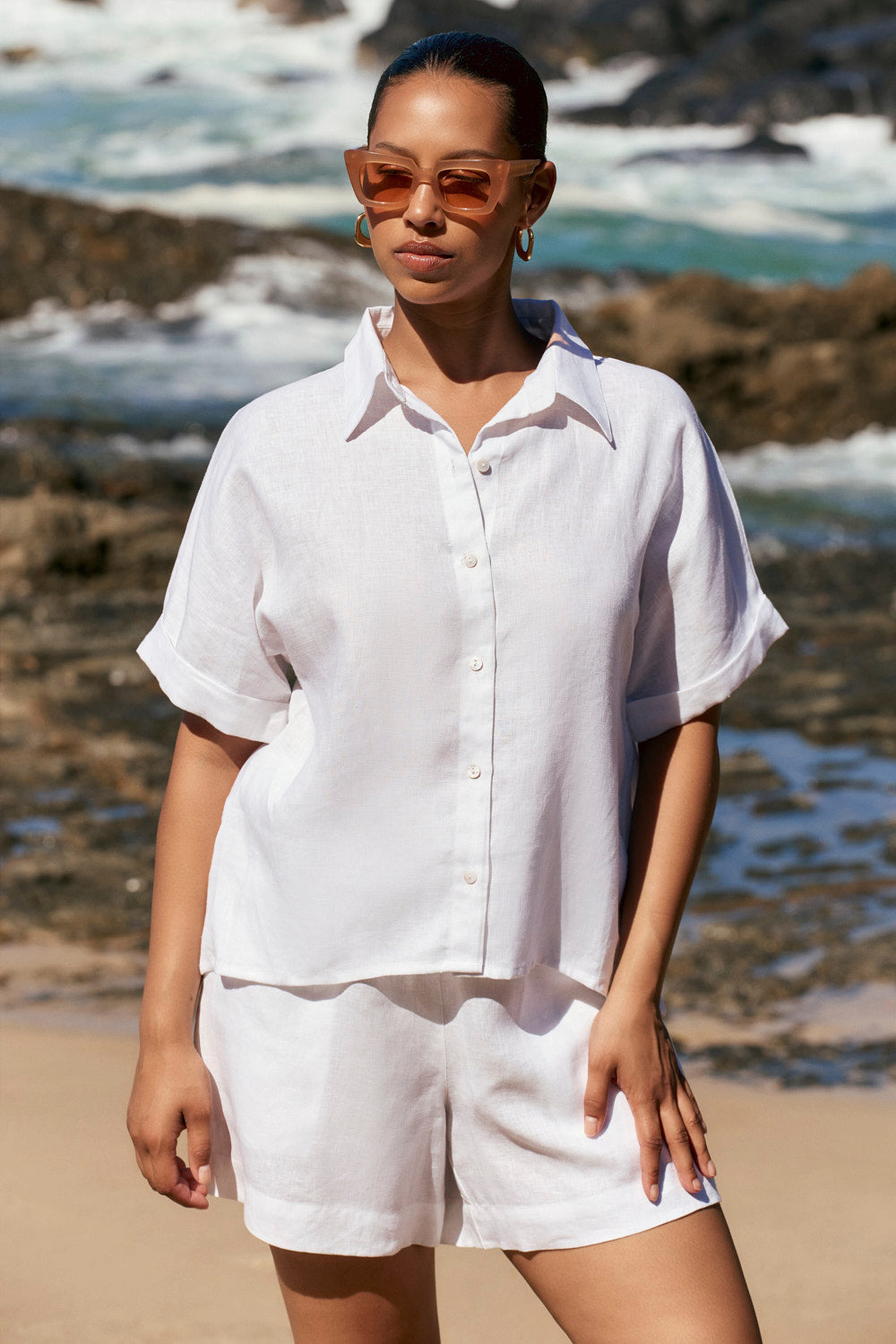 Carmen Linen Shirt in White
