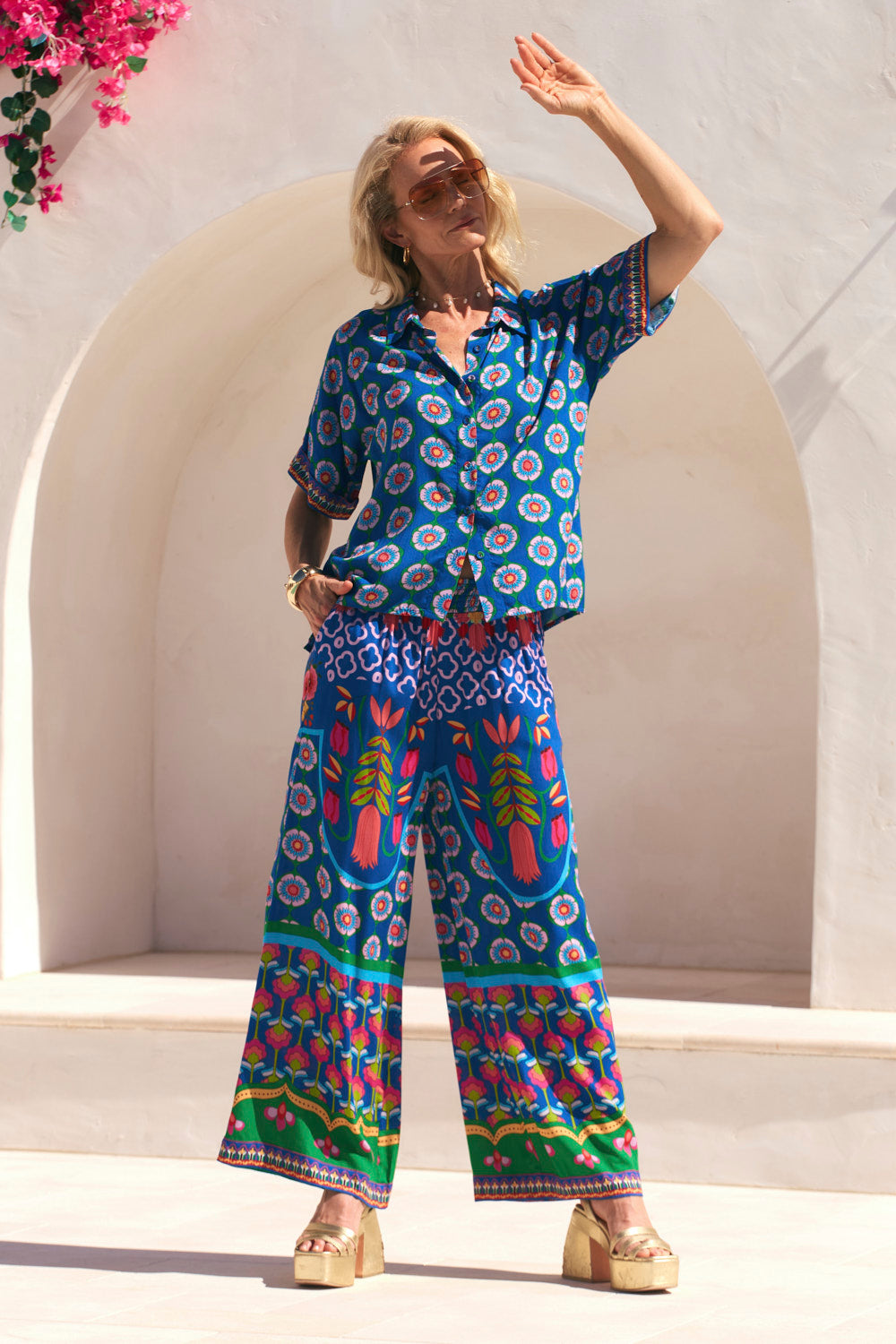 Evie Shirred Waist Pant in Paradiso