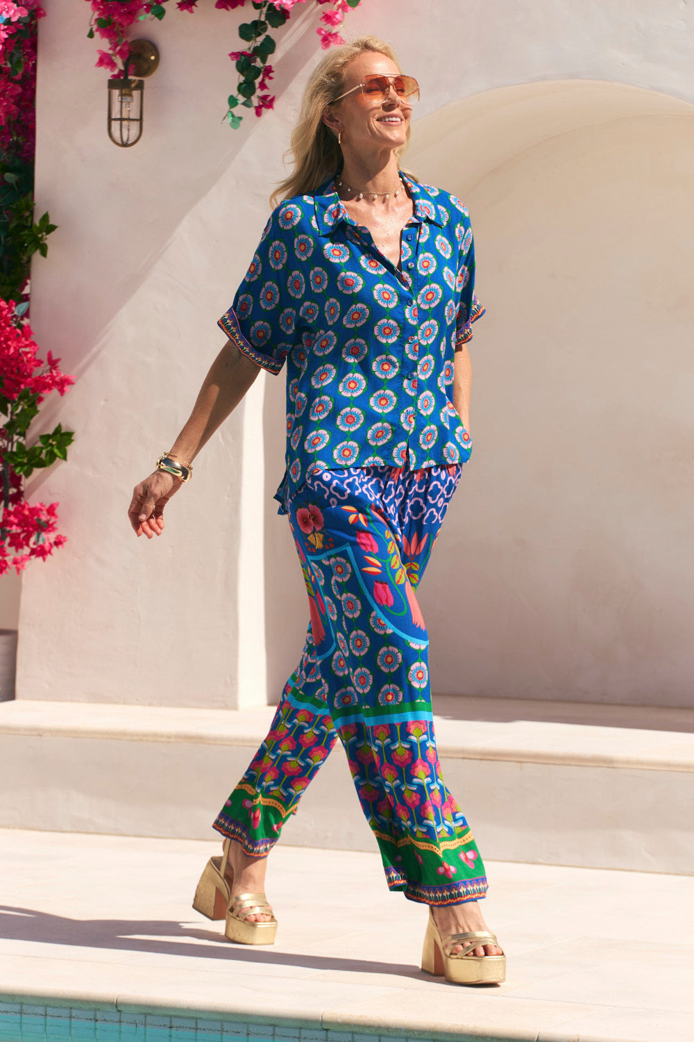 Evie Shirred Waist Pant in Paradiso