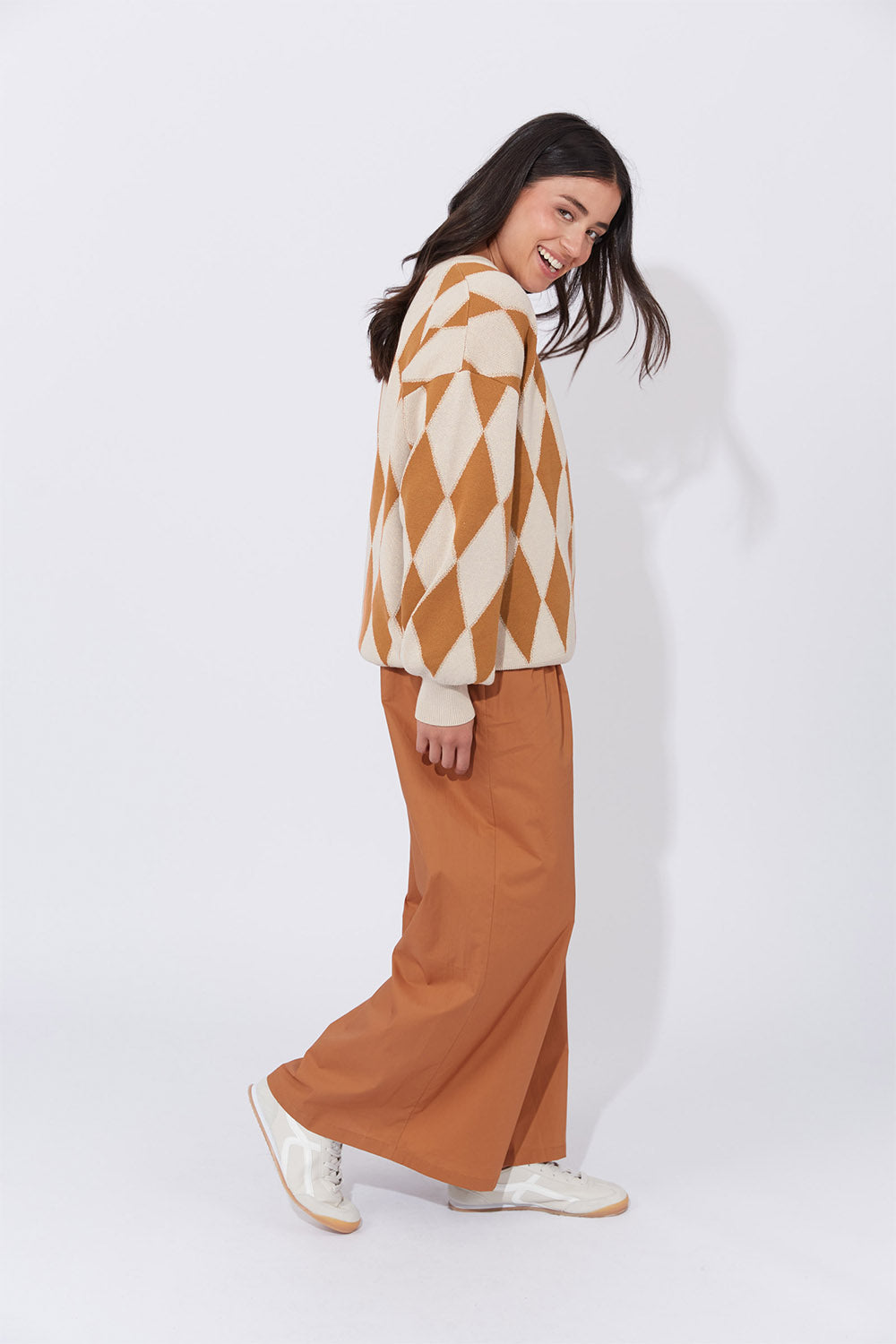 Casablanca Lurex Jumper in Sand