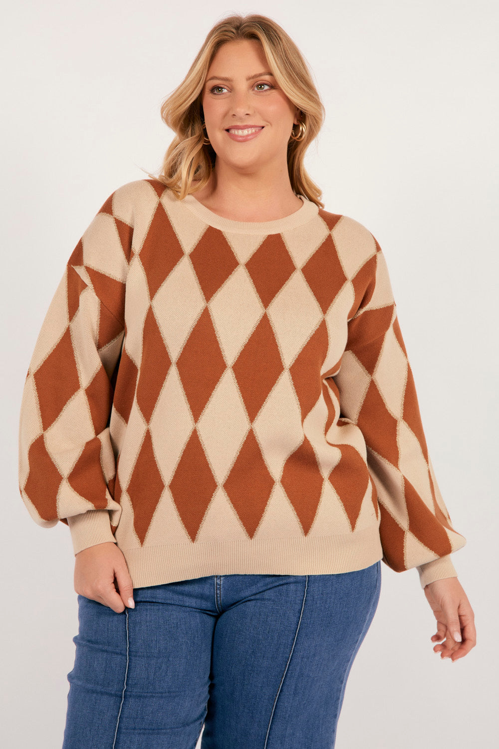 Casablanca Lurex Jumper in Sand