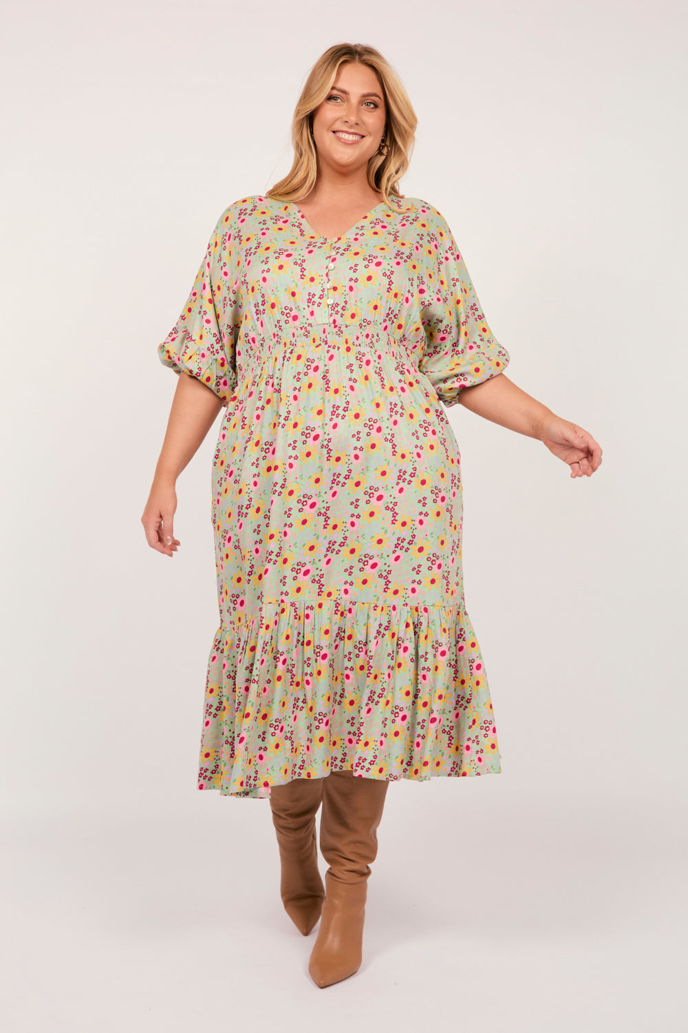 Cherry Blossom Dress in Autumn Posy