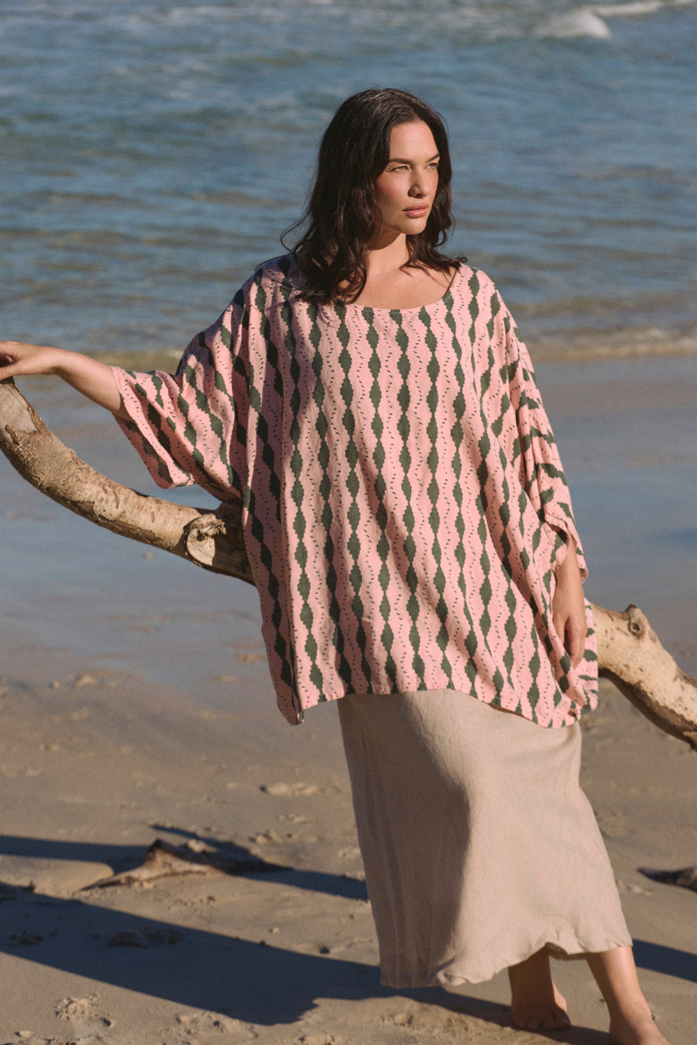 Cherry Linen Blouse in Breakline