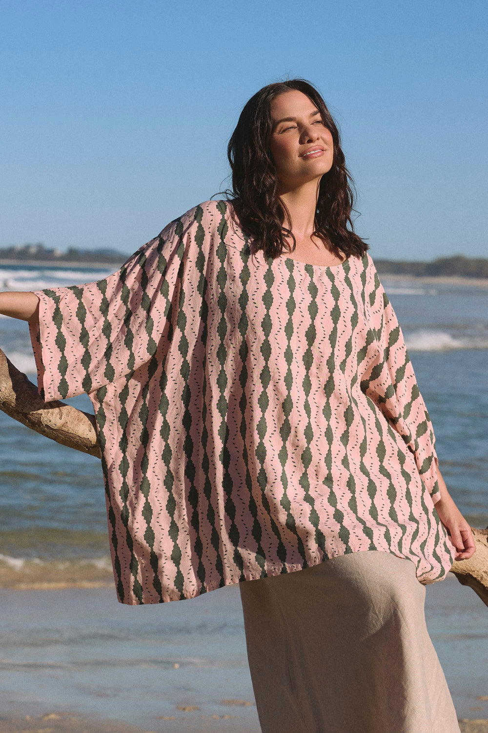 Cherry Linen Blouse in Breakline