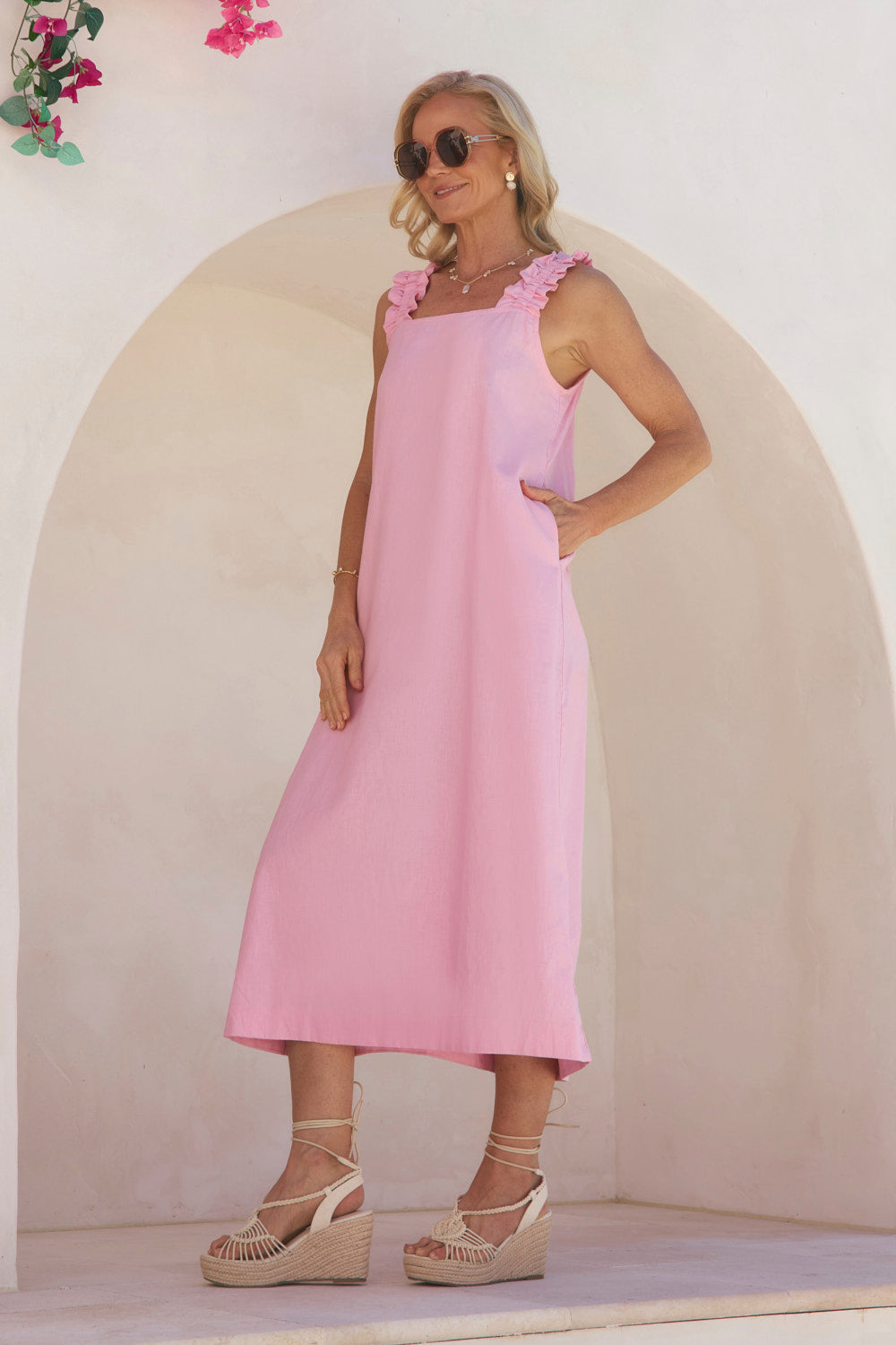 Claire Sun Dress in Peony